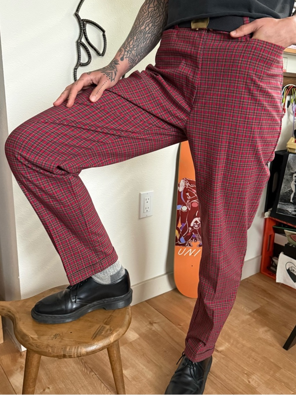 💀 SOLD 💀 Vintage 90s Y2K Tommy Hilfiger Plaid Pants ~ Size Medium - Picture 4 of 9